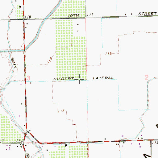 Topographic Map of Gilbert Lateral, AZ