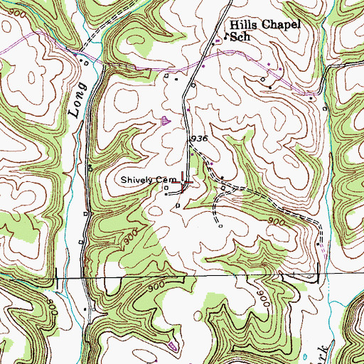 Topographic Map of Shively Cemetery, KY