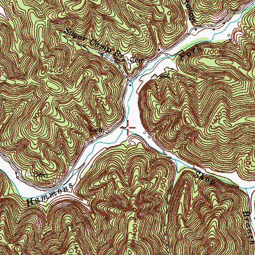 Topographic Map of Shop Branch, KY