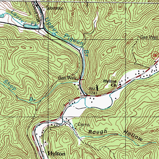 Topographic Map of Shop Branch, KY