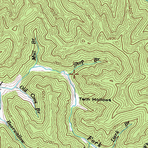 Topographic Map of Shop Branch, KY