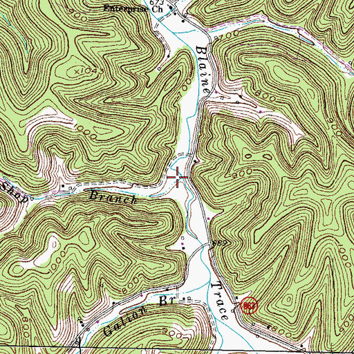 Topographic Map of Shop Branch, KY