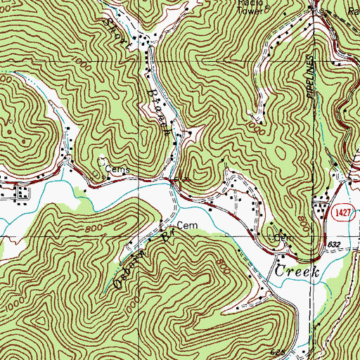 Topographic Map of Short Branch, KY