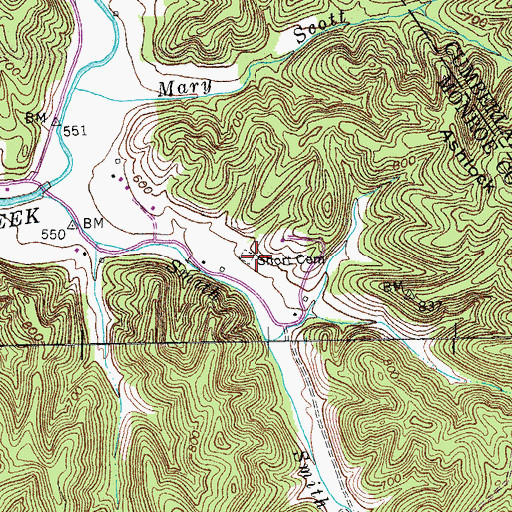 Topographic Map of Short Cemetery, KY