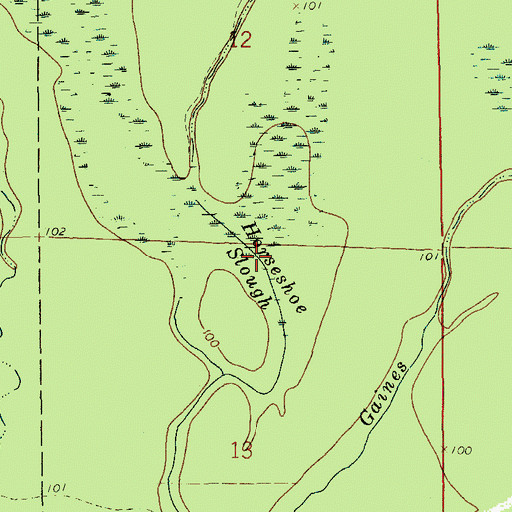 Topographic Map of Horseshoe Slough, AR