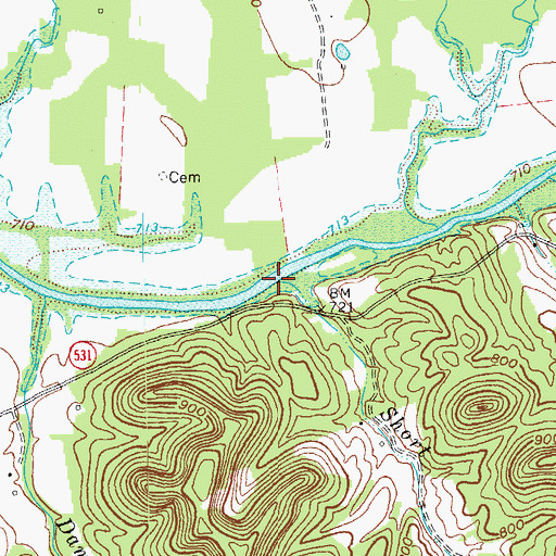 Topographic Map of Short Creek, KY
