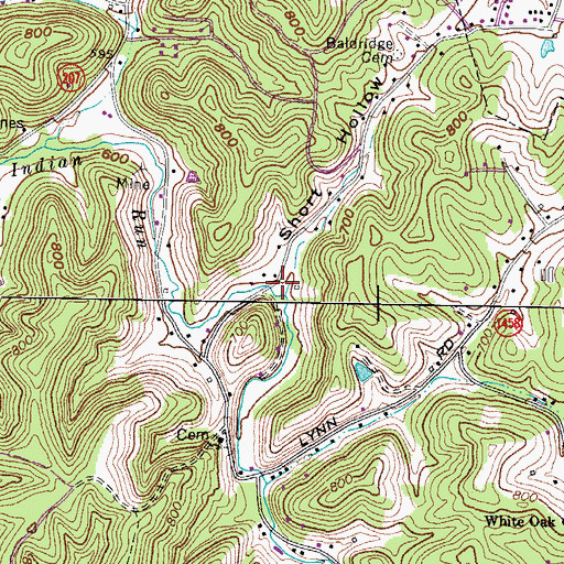 Topographic Map of Short Hollow, KY