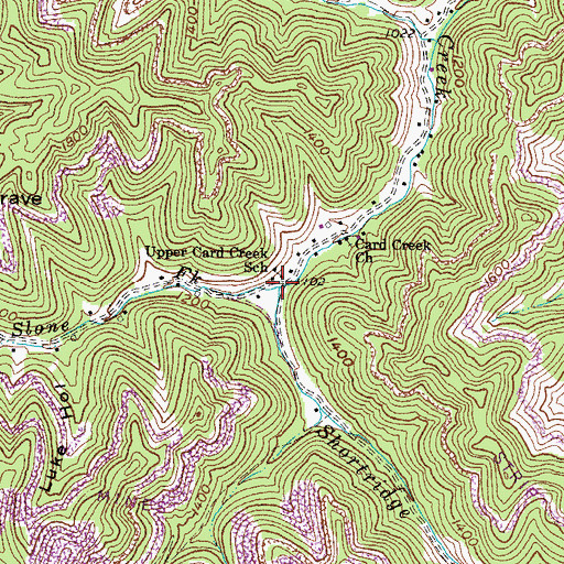 Topographic Map of Shortridge Fork, KY