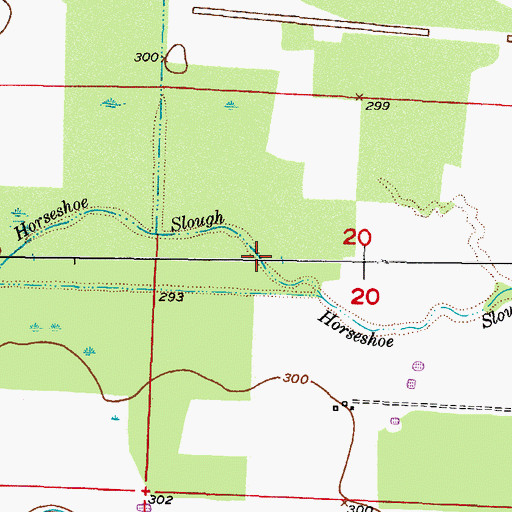 Topographic Map of Horseshoe Slough, AR