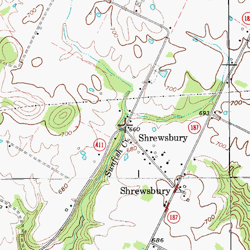Topographic Map of Shrewsbury, KY