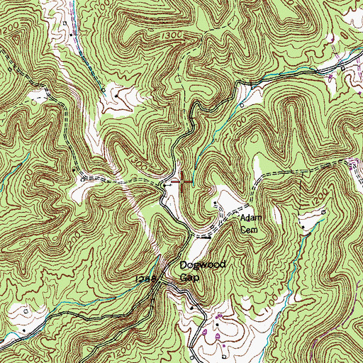 Topographic Map of Shuck Creek School, KY