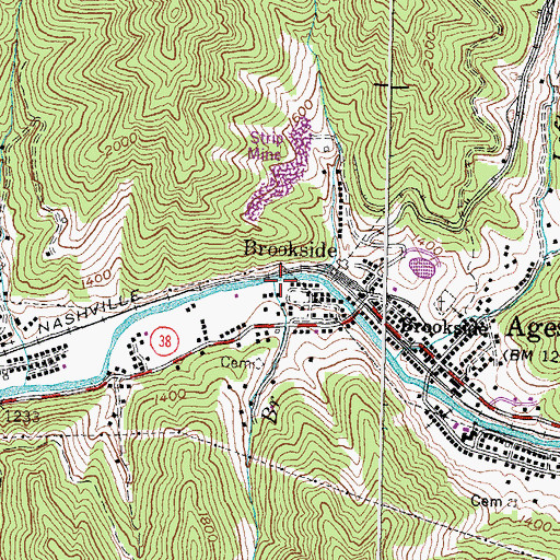Topographic Map of Shumate Branch, KY