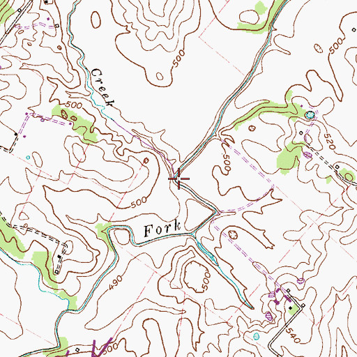 Topographic Map of Shurdan Creek, KY