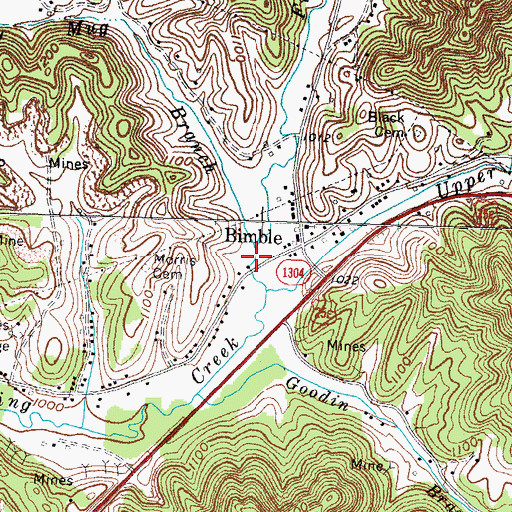 Topographic Map of Shy Mug Branch, KY