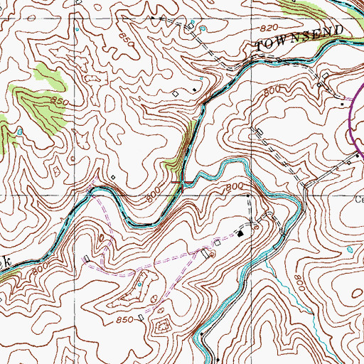 Topographic Map of Silas Creek, KY