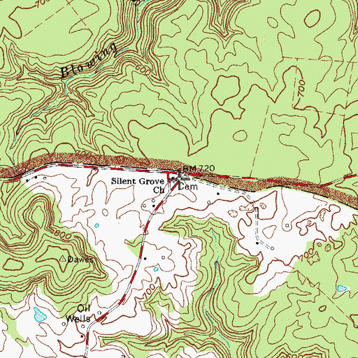 Topographic Map of Silent Grove Baptist Church, KY