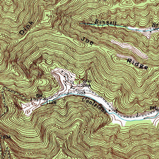Topographic Map of Siler Cemetery, KY