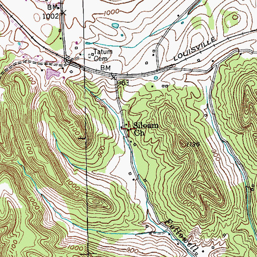 Topographic Map of Siloam Church, KY