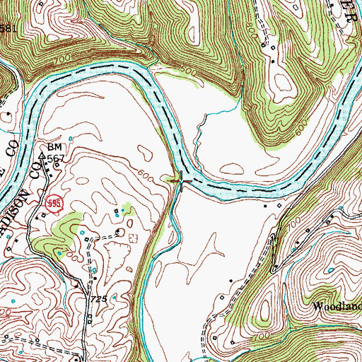 Topographic Map of Silver Creek, KY