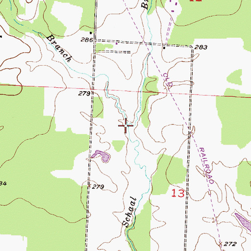 Topographic Map of Hosey Branch, AR
