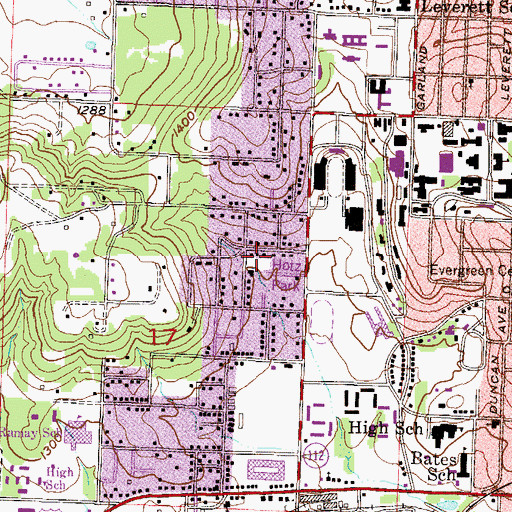 Topographic Map of Hotz Park, AR
