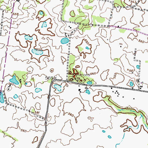 Topographic Map of Simmons Cemetery, KY