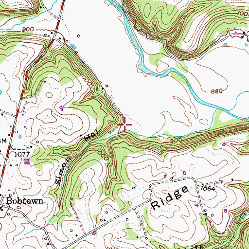 Topographic Map of Simon Hollow, KY