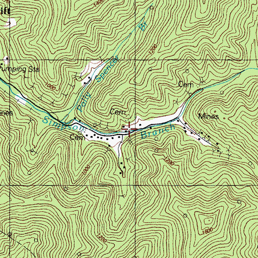 Topographic Map of Simpson Branch School, KY