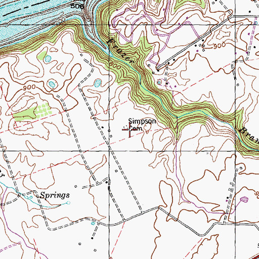 Topographic Map of Simpson Cemetery, KY