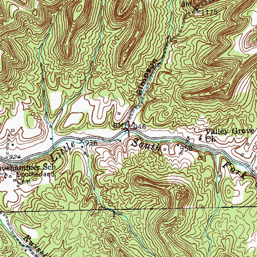 Topographic Map of Simpson Hollow, KY