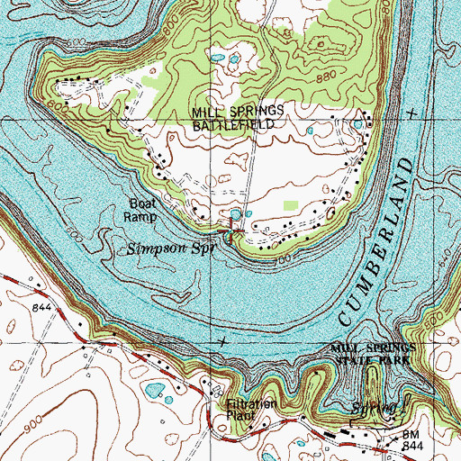 Topographic Map of Simpson Spring, KY