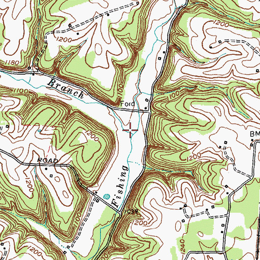 Topographic Map of Sims Branch, KY
