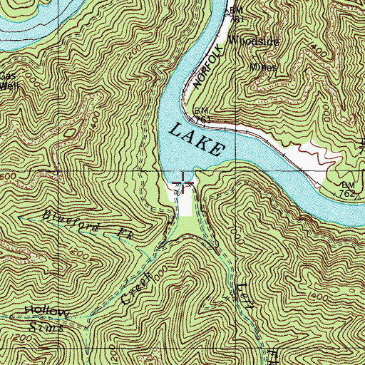 Topographic Map of Sims Creek, KY