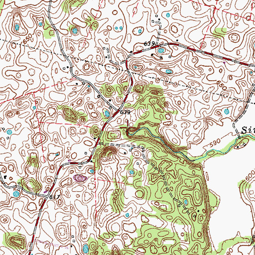 Topographic Map of Sinking Creek, KY