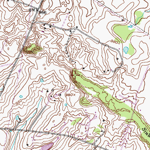 Topographic Map of Sinking Creek, KY