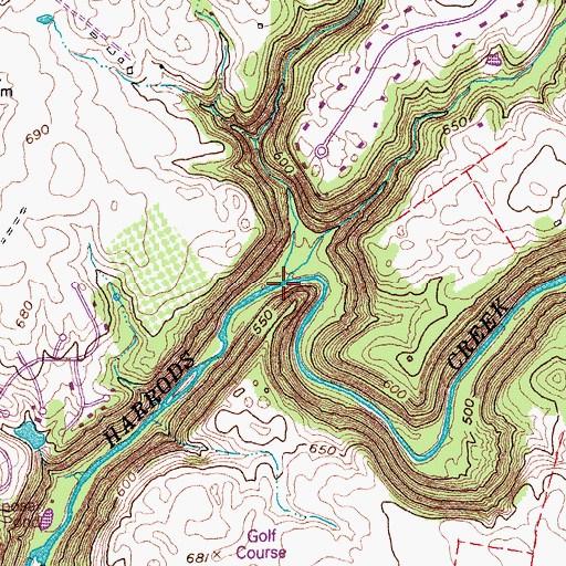 Topographic Map of Sinking Fork, KY
