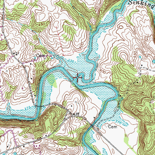 Topographic Map of Sinking Fork, KY