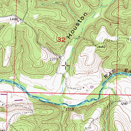 Topographic Map of Houston Hollow, AR