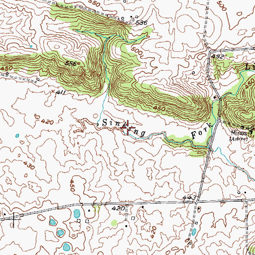 Topographic Map of Sinking Fork Livingston Creek, KY