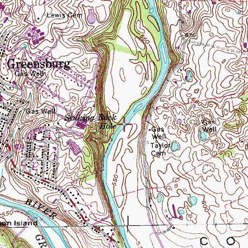 Topographic Map of Sinking Rock Hole, KY