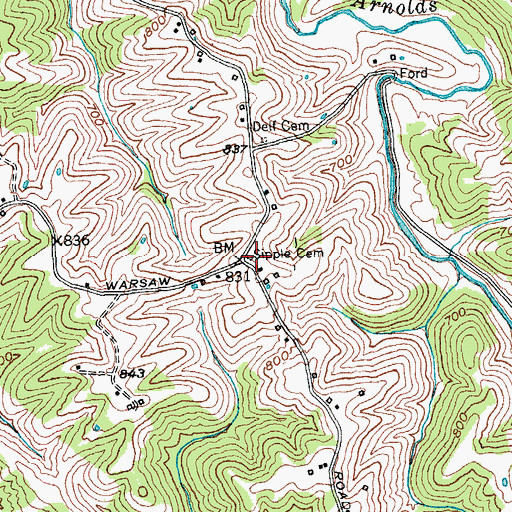 Topographic Map of Sipple Cemetery, KY