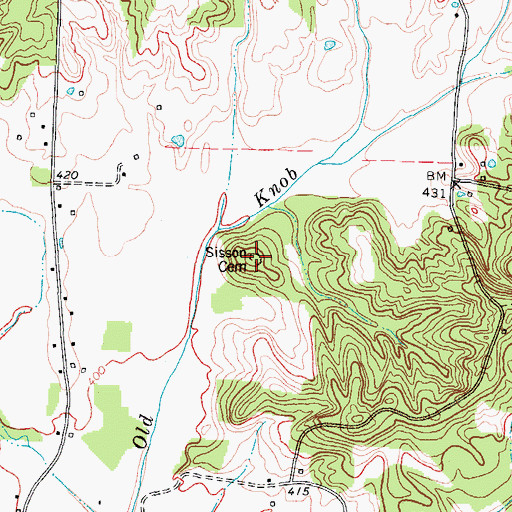 Topographic Map of Sisson Cemetery, KY