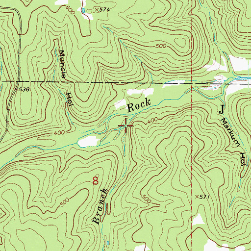 Topographic Map of Howard Branch, AR