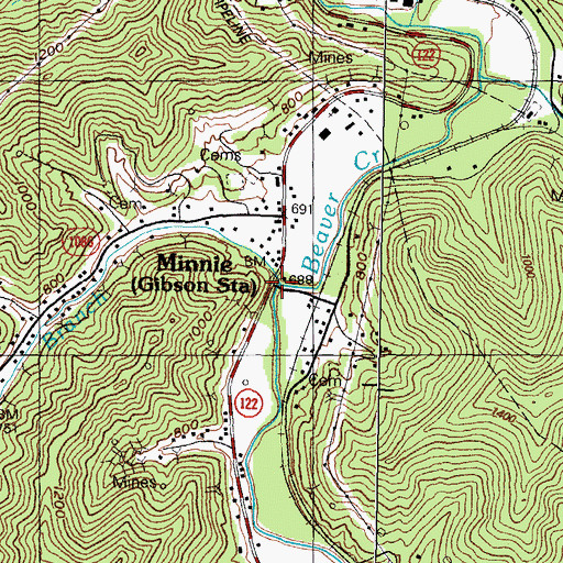 Topographic Map of Sizemore Branch, KY
