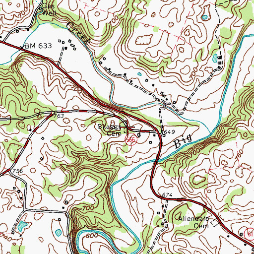 Topographic Map of Skaggs Cemetery, KY