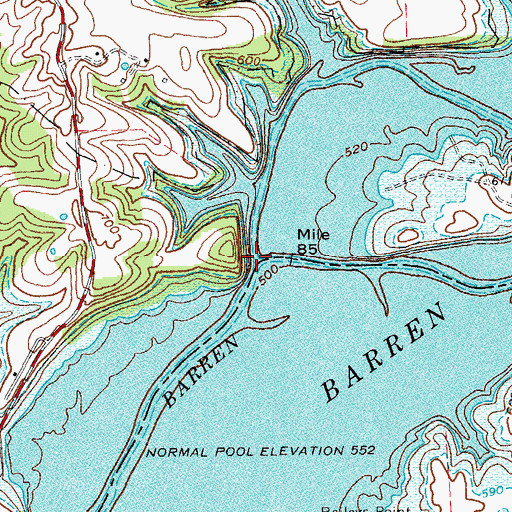 Topographic Map of Skaggs Creek, KY