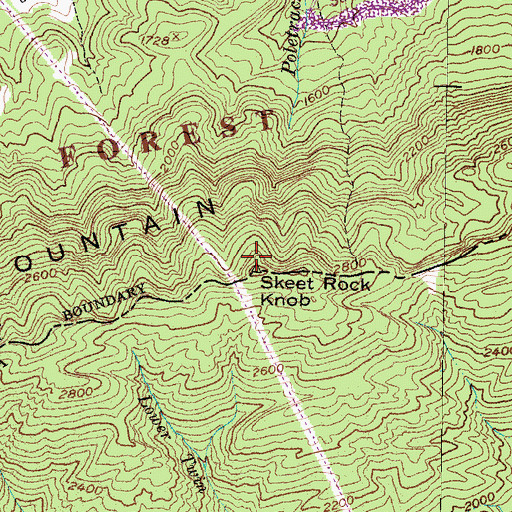 Topographic Map of Skeet Rock Knob, KY
