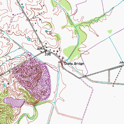 Topographic Map of Sketo Bridge, KY