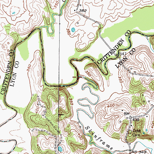 Topographic Map of Skinframe Creek, KY