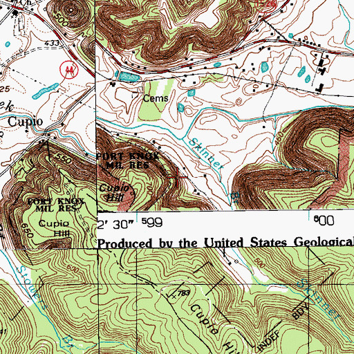 Topographic Map of Skinner Branch, KY